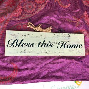 Bless This Home Sign - Real Wood Handmade Rustic Country Decor Tassel